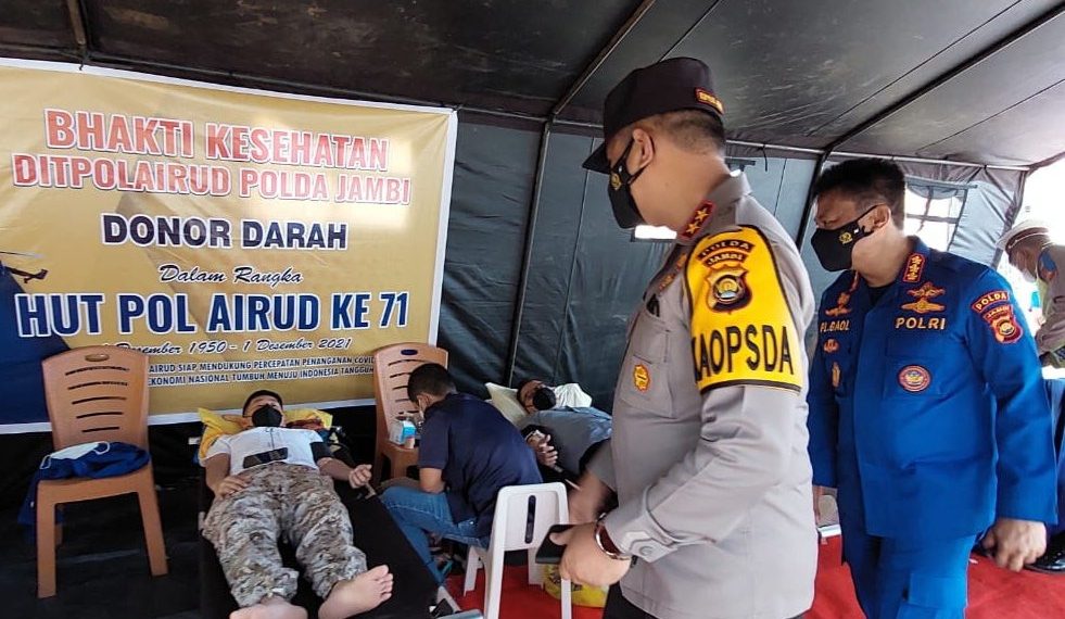 Jelang HUT Ke 71, Ditpolairud Polda Jambi Gelar Baksos, Donor Darah dan Bhakti Kesehatan