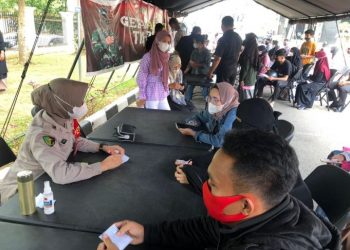 Polda Sumbar Berikan Pelayan Vaksin Moderna di Gerai Vaksin Presisi Polda Sumbar